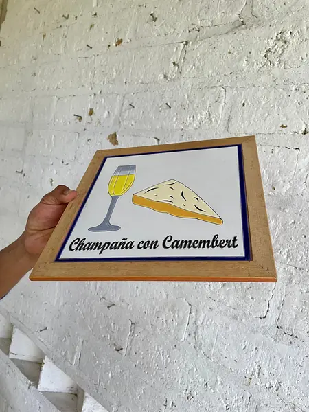 Bandeja Quesos Azulejo Y Marco De Madera