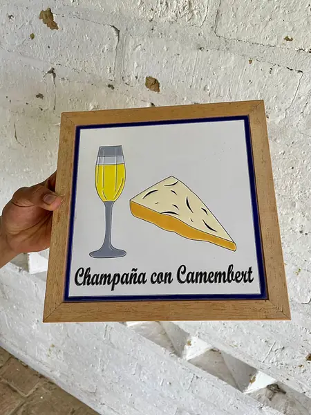 Bandeja Quesos Azulejo Y Marco De Madera