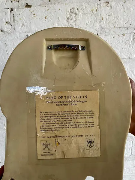 Cabeza Virgen María La Piedad - Mma Nueva York 1982