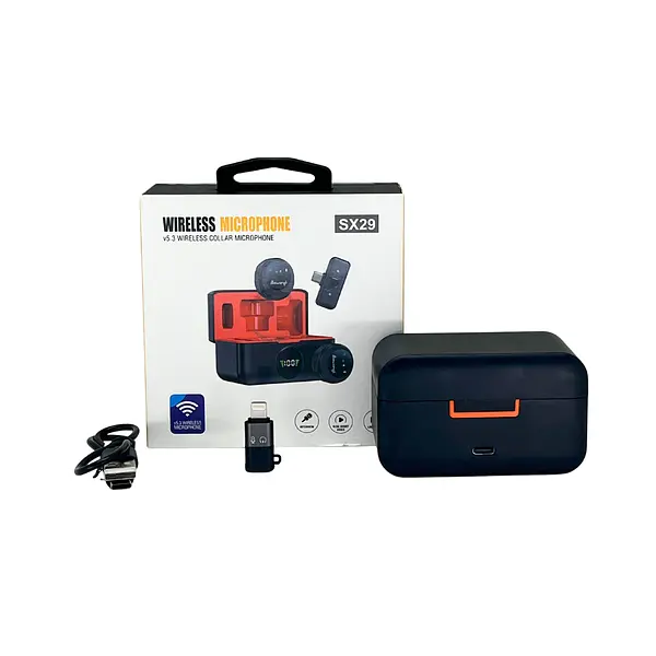 Micrófono De Solapa Dual Sx29 Tipo C + Iphone