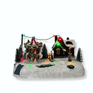Decoracion De Villa Navideña Con Luz