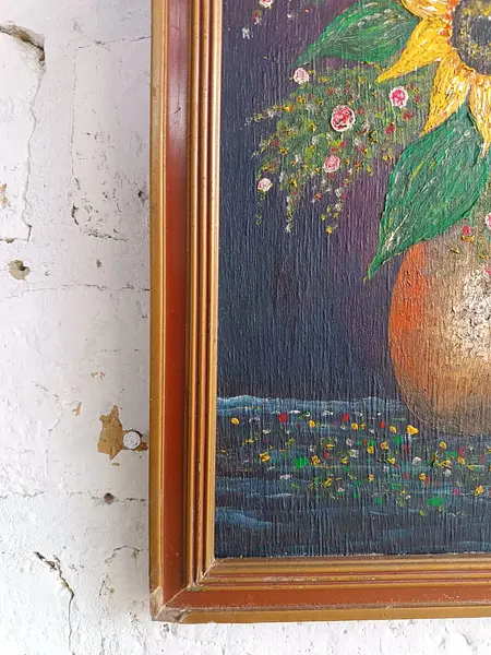 Oleo Original Girasoles Sobre Madera