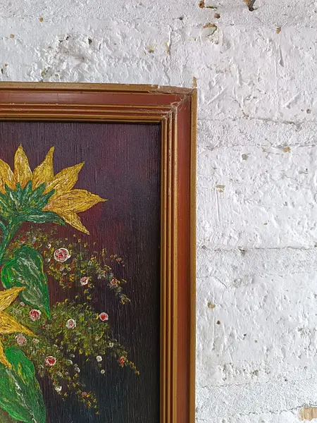 Oleo Original Girasoles Sobre Madera