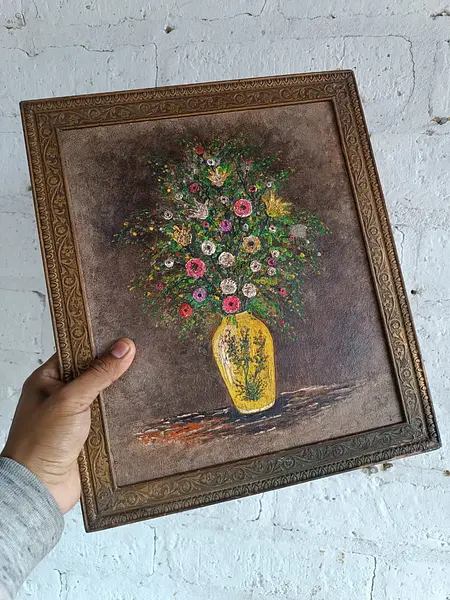 Oleo Original Flores Sobre Madera