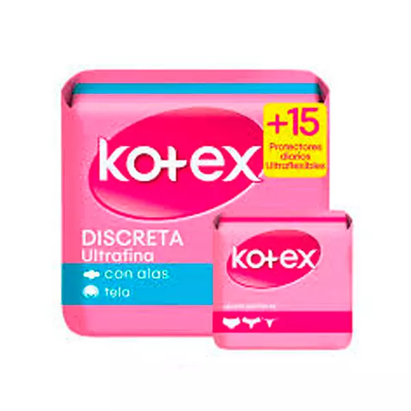 Toallas Femeninas Kotex Discreta Ultrafina + Protectores Dia