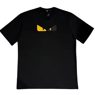 Camiseta Negra Talla Xl Con Estampado Alto Relieve Ojos