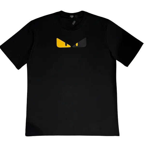 Camiseta Negra Talla Xl Con Estampado Alto Relieve Ojos