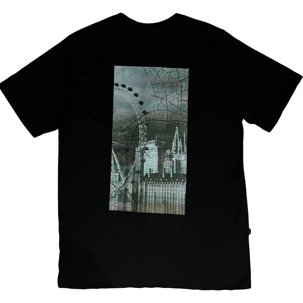Camiseta Negra Talla Xxl Con Estampado Ciudad Hugo
