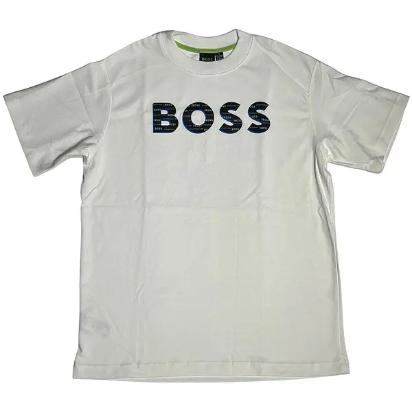 Camiseta Blanca Talla M Con Estampado Boss