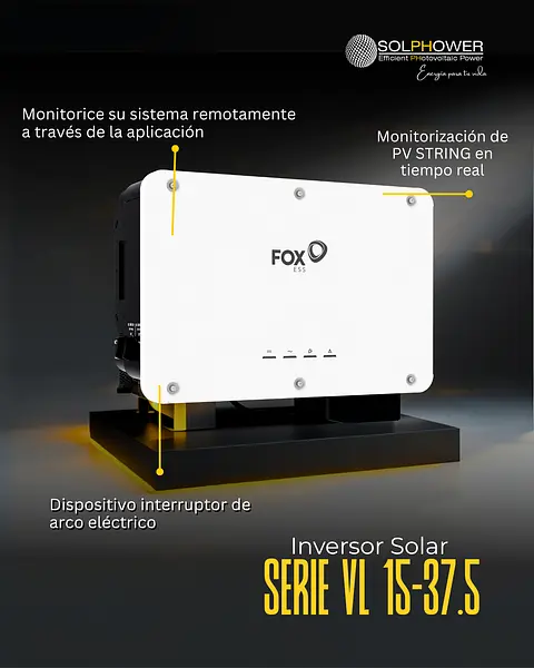 Inversor Solar Fox Monofásico Serie Vl 15kw/20kw/30kw/37kw