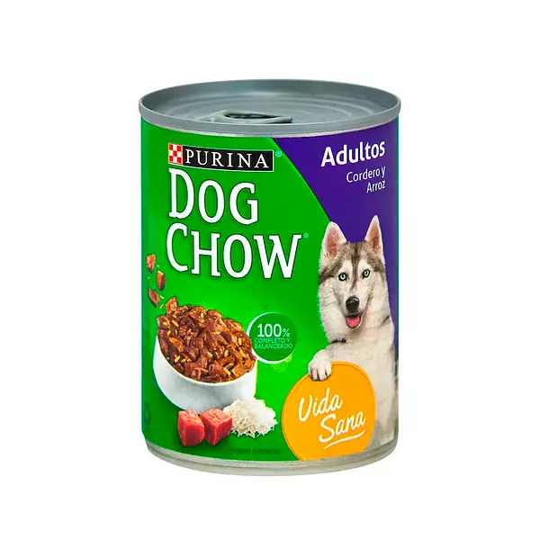 Alimento de Lata Dog Chow para Perros Adultos Sabor Cordero y Arroz