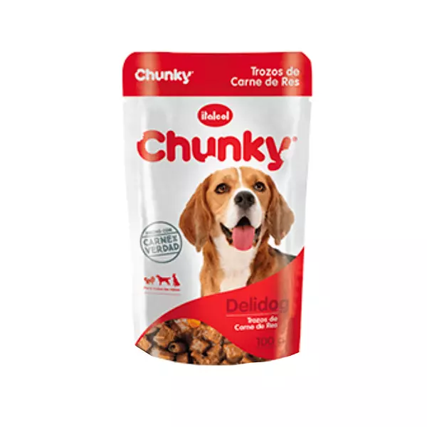 Alimento Chunky Delidog con Trozos de Carne de Res para Perros