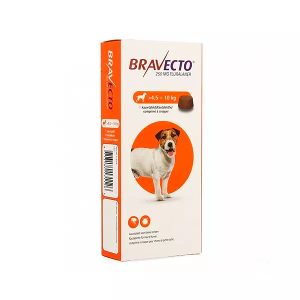 Medicamento Bravecto de Tabletas Masticables para Perros de 4.5 A 10 Kg