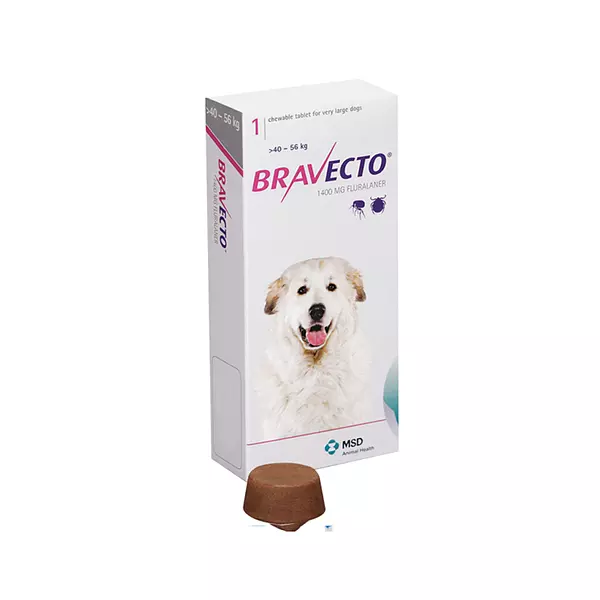 Medicamento Bravecto de Tabletas Masticables para Perros de 40 A 56 Kg