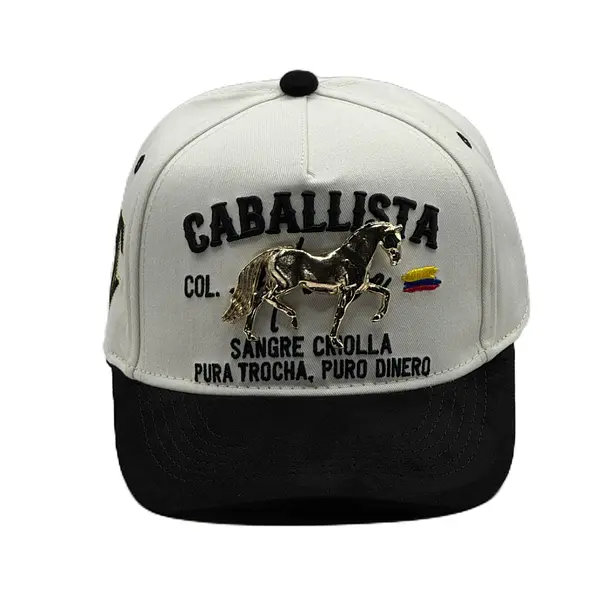 Equino Caballista Blanca Placa Dorada