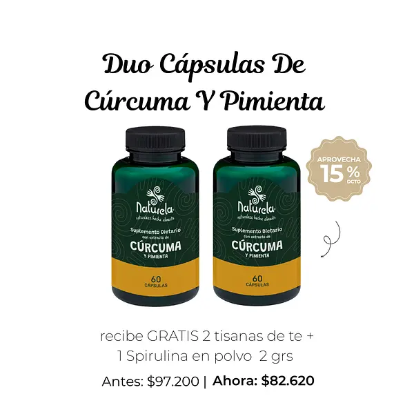Duo Cápsulas Con Extracto De Cúrcuma Y Pimienta