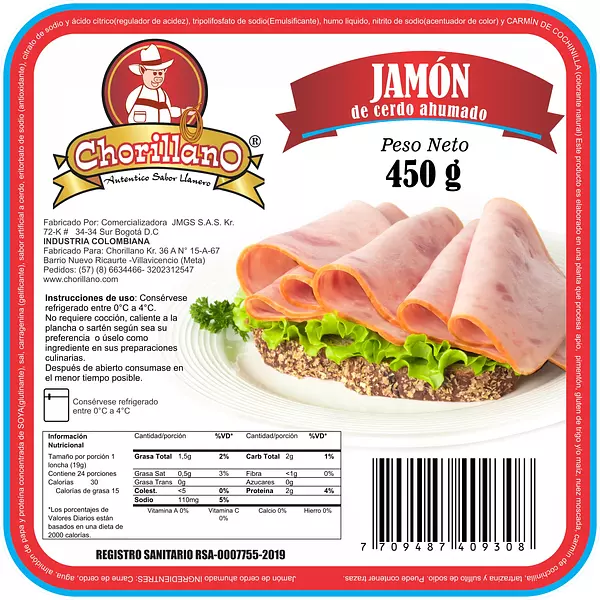 Jamón Ahumado Chorillano 450 Gr