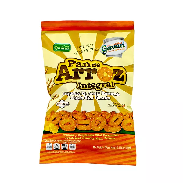 Rosquitas de Pan de Arroz Integral Comestibles El Gavan 60gr