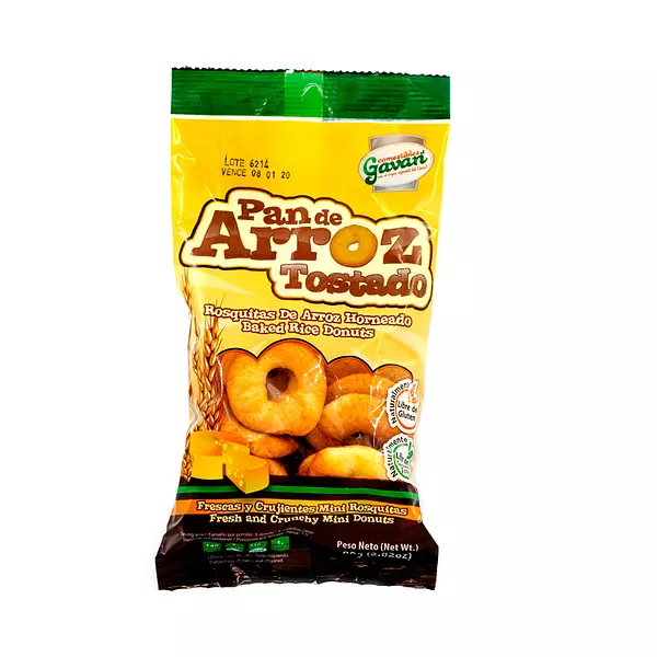 Rosquitas de Pan de Arroz Tostado Comestibles El Gavan 80gr