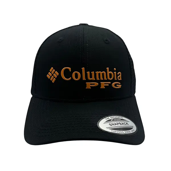 Gorra Columbia Negra Letras Naranja