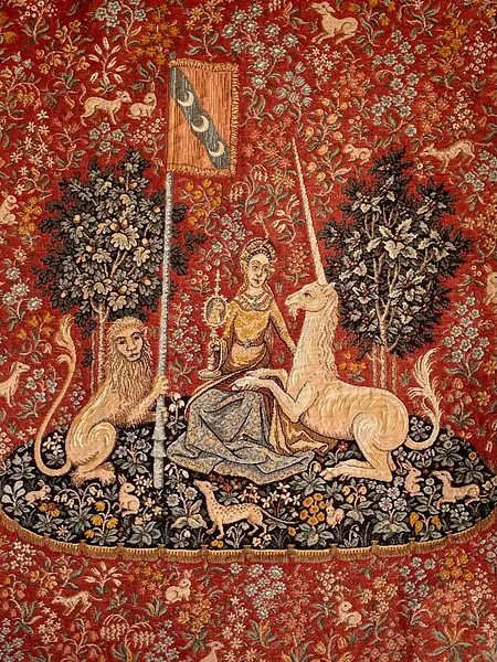 Tapiz La Dama Y El Unicornio "La Vista" - Bélgica 1960