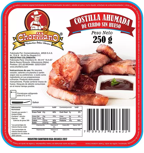 Costilla Sin Hueso Chorillano 250 G