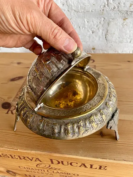 Servidor De Caviar En Plata Persa - Irán 1920