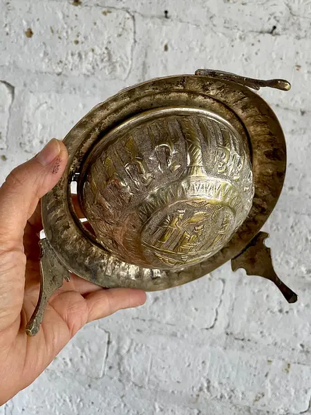 Servidor De Caviar En Plata Persa - Irán 1920