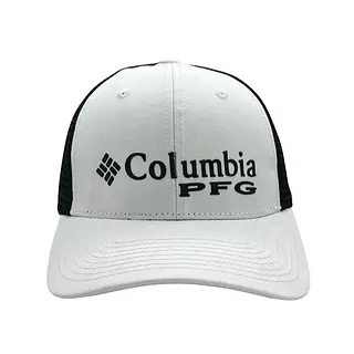 Gorra Columbia Blanca Malla Negra