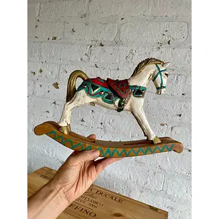 Caballo Balancín Tallado En Madera