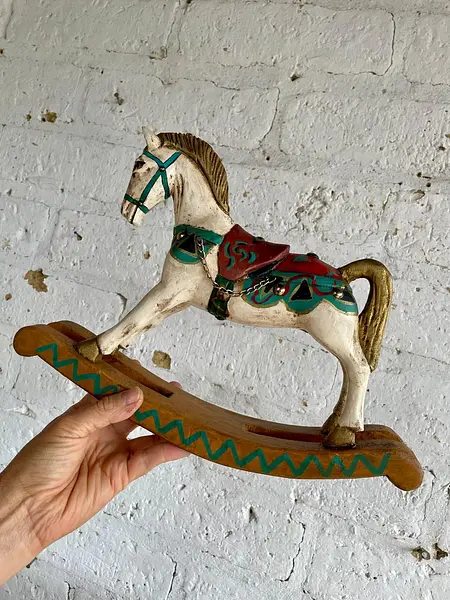 Caballo Balancín Tallado En Madera