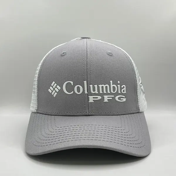 Gorra Columbia Gris Claro Letra Blanca