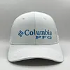 Gorra Columbia Blanca Letras Azul Cielo