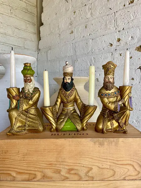 Candelabros Reyes Magos 4 Luces Kurt Adler - Usa 1980