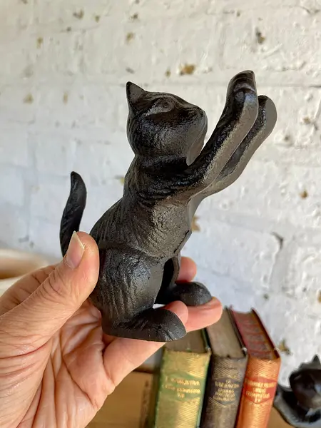 Tranca Libros X 2 Figura De Gato En Hierro Fundido