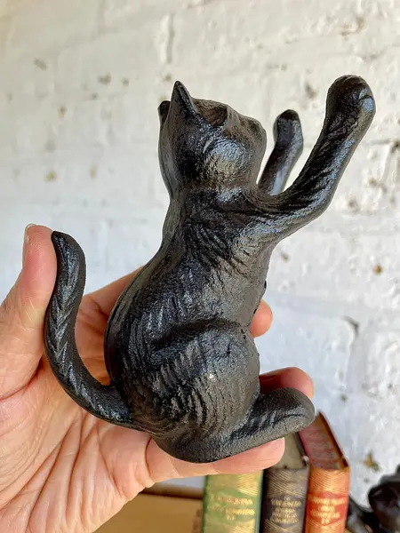 Tranca Libros X 2 Figura De Gato En Hierro Fundido