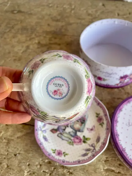 Taza Y Plato De Té Con Motivo De Lavanda