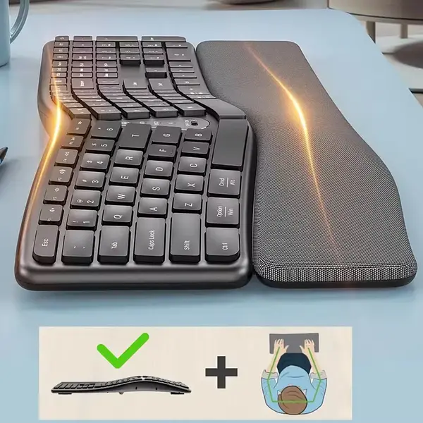 Teclado Ergonómico Inalámbrico T1b 2.4h + Bt