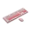 Teclado Teclas Redonda Rosa Inalámbrico T1b 2.4h + Bt Qw09