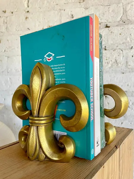 Tranca Libros Flor De Lis X 2