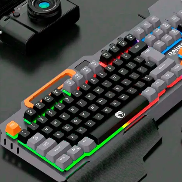 Teclado Gamer K16 Rgb Con Soporte Celular Y Pad De Juego