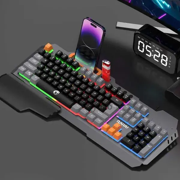 Teclado Gamer K16 Rgb Con Soporte Celular Y Pad De Juego
