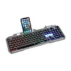 Teclado Gamer K25 Metalico Rgb Con Soporte Celular