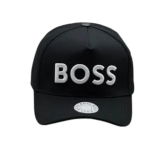 Gorra Negra Boss Bordado En Blanco