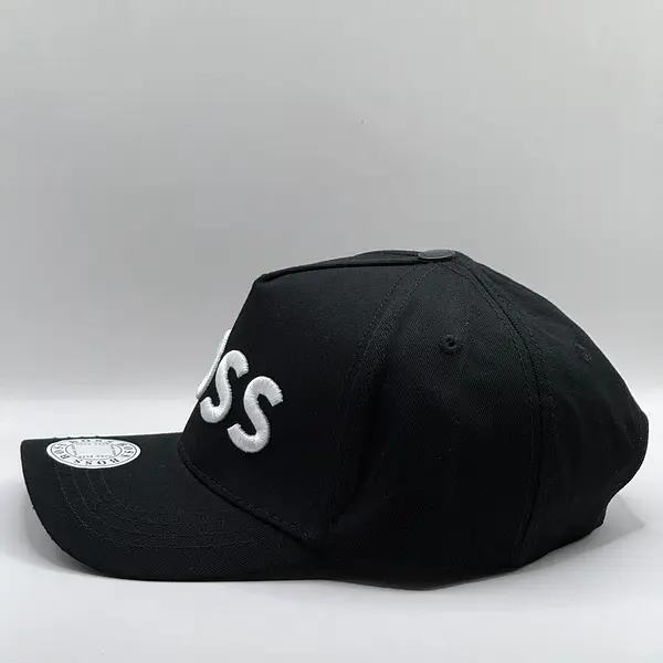 Gorra Negra Boss Bordado En Blanco