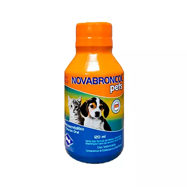 Medicamento Novabroncol Pets para Mascotas Suspension Oral. 120 Ml