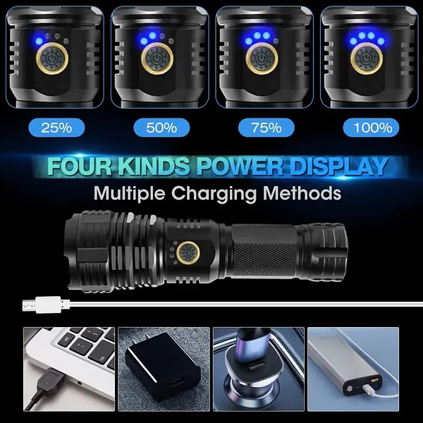 Linterna Alta Intensidad Recargable Implemeable 5000 Mah