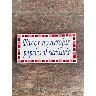 Baldosa Roja Favor No Arrojar Papeles Al Sanitario