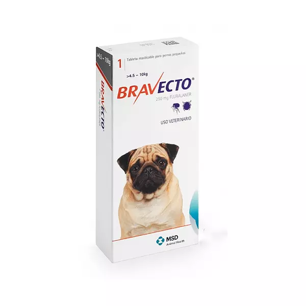 Medicamento Bravecto Tableta Masticable Fluralaner para Perros Pequeños