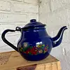 Tetera Mini Esmaltada Con Diseño De Flores - Colombia 1960